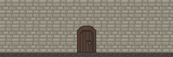 Castle wall with door