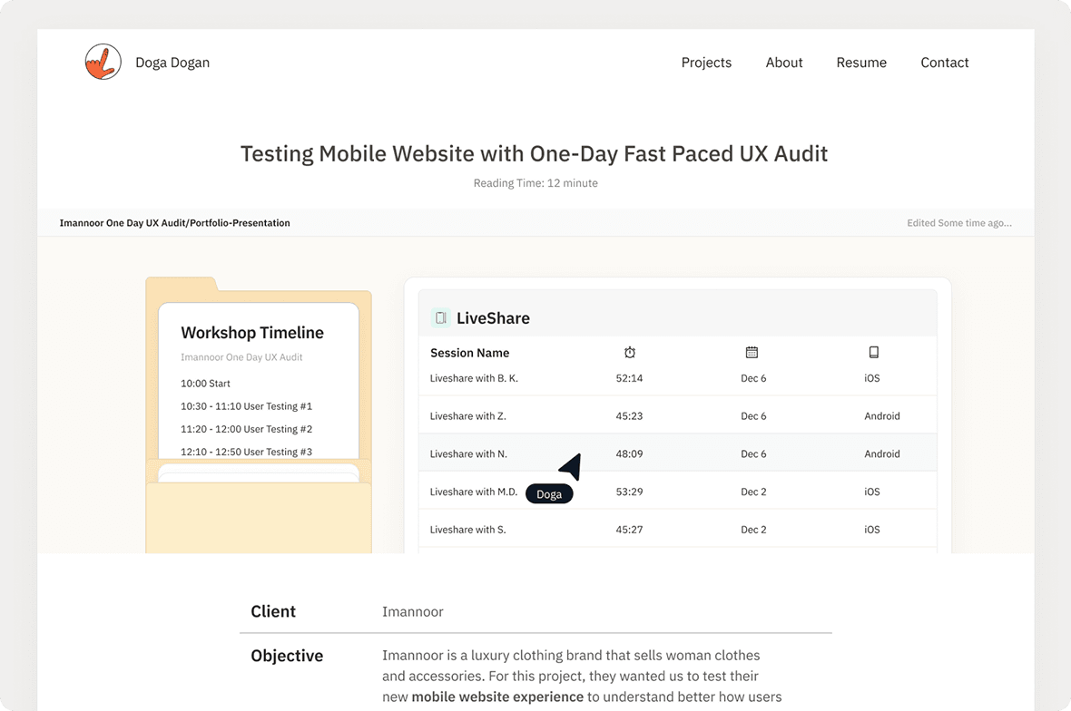 First version of thisisdoga.com website project page