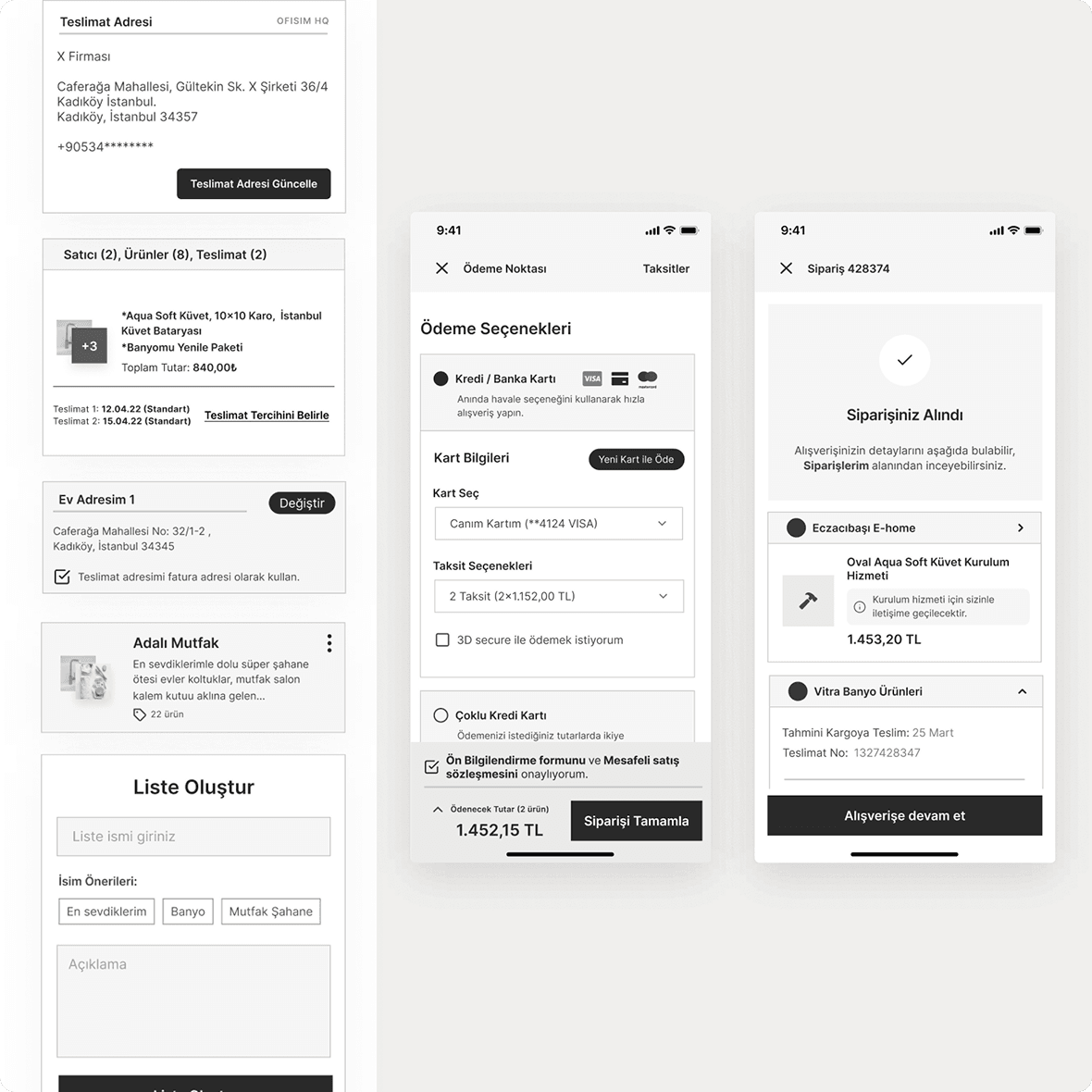 Wireframe screens from early Decoverse project
