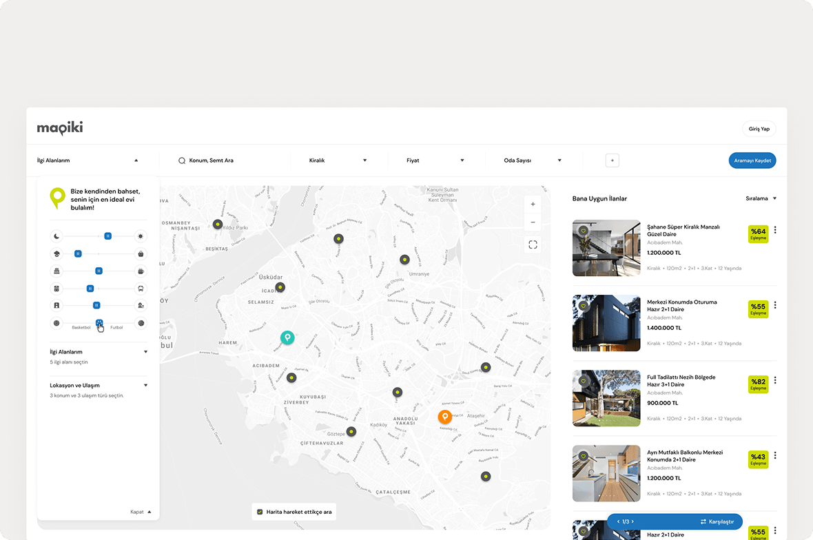 Mockup showing screenshot from Mapiki search page